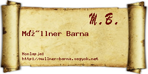 Müllner Barna névjegykártya